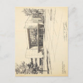 Vintage Sketch Hindu Affenfarm Postkarte (Vorderseite)