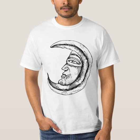 Vintage Sketch Mystic Moon T-Shirt (Vorderseite)