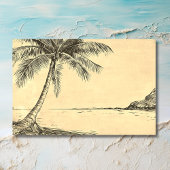 Vintage Sketch Palmen Palmen Tropical Beach Visitenkarte