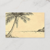 Vintage Sketch Palmen Palmen Tropical Beach Visitenkarte (Rückseite)