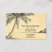 Vintage Sketch Palmen Palmen Tropical Beach Visitenkarte (Vorderseite)