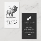 Vintage Sketch Wild Elk Business Card Visitenkarte (Vorne/Hinten)