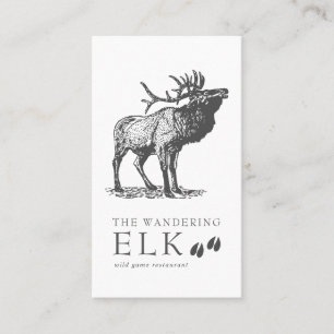 Vintage Sketch Wild Elk Business Card Visitenkarte