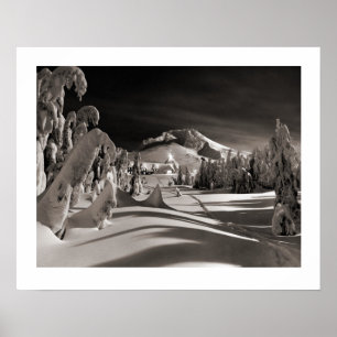Vintage-Ski Bild, Richtung Winterdorf Poster