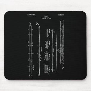 Vintage-Ski-Blauplan-Hemd - Schnee-Wasserskilauf S Mousepad