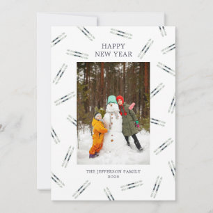 Vintage-Ski-Foto-Urlaubskarte Feiertagskarte