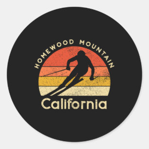 Vintage-Ski Homewood Mountain Kalifornien Runder Aufkleber