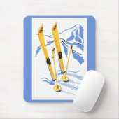 Vintage Ski-Kunst Mousepad (Mit Mouse)