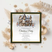 Vintage Ski Lodge und Nutcrackers Weihnachtsfest P Einladung