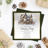 Vintage Ski Lodge und Nutcrackers Weihnachtsfest P Einladung