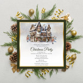 Vintage Ski Lodge und Nutcrackers Weihnachtsfest P Einladung