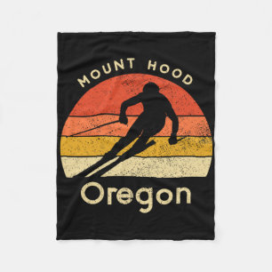 Vintage Ski Mount Hood Oregon Berg Fleecedecke