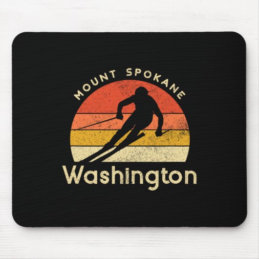 Vintage-Ski Mount Spokane Washington Berg Mousepad (Vorne)