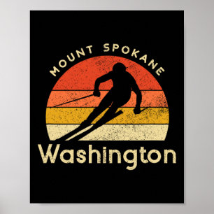 Vintage-Ski Mount Spokane Washington Berg Poster