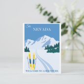 Vintage Ski Nevada Postkarte (Stehend Vorderseite)