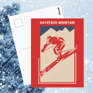 Vintage-Ski New York Resort Haystack Mountain Postkarte