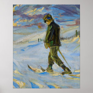Vintage-Ski-Plakat, Nordischer Skilauf Poster