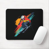 Vintage Ski Racer Design - Retro Mousepad (Mit Mouse)