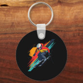 Vintage Ski Racer Design - Retro Schlüsselanhänger (Vorderseite)