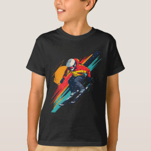 Vintage-Ski-Rennfahrer-Design - Retro, lebendige S T-Shirt