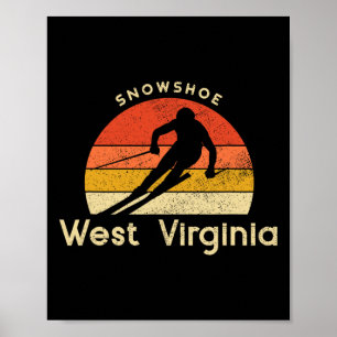Vintage-Ski-Schneeschuh West-Virginia-Berg Poster