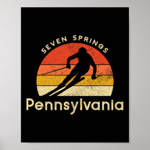 Vintage-Ski Seven Springs Pennsylvania-Berg Poster