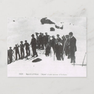 Vintage Ski, Skikurs für junge Leute 1900 Postkarte