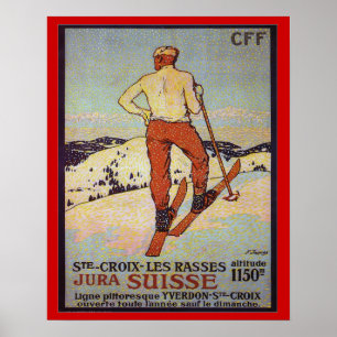 Vintage Ski-St. Croix les rasses, Jura Suisse Poster