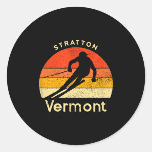Vintage-Ski Stratton Vermont Berg Runder Aufkleber