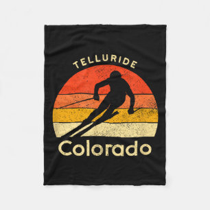 Vintage-Ski Telluride Colorado Berg Fleecedecke
