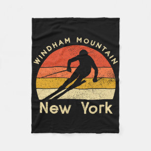 Vintage-Ski Windham Mountain New York Berg Fleecedecke