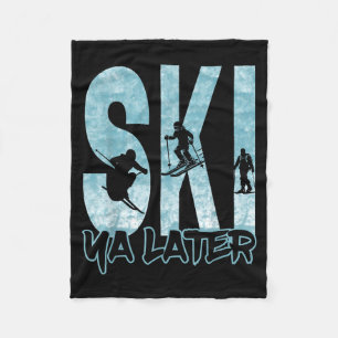 Vintage-Ski Ya später lustiger Skifahrer Winterspo Fleecedecke
