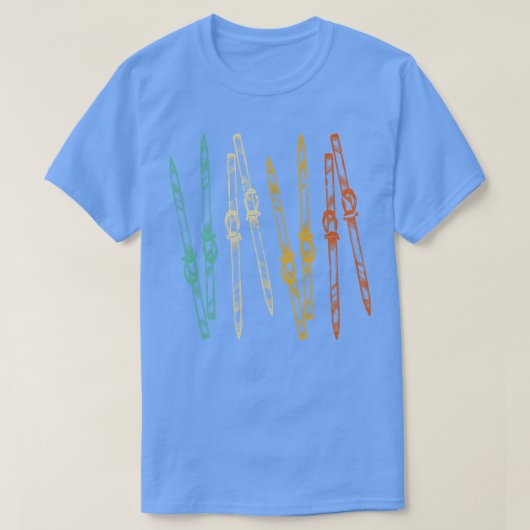 Vintage Skiausrüstung Retro Ski T-Shirt (Design vorne)