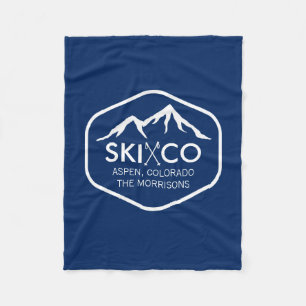 Vintage-Skiberg, Aspen CO, retro-Skistöcke Fleecedecke
