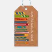 Vintage Skier auf brauner personalisierter Nachric Geschenkanhänger (Vorderseite)