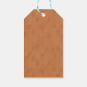 Vintage Skier auf brauner personalisierter Nachric Geschenkanhänger (Rückseite)