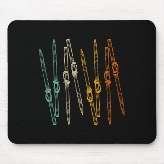 Vintage Skifahren Retro Ski Mousepad (Vorne)