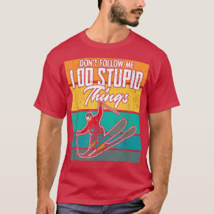 Vintage Skifahren Skifahrer Wintersport Schnee Ski T-Shirt