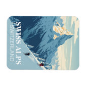 Vintage Skifahrer Schweiz Reisen Magnet (Horizontal)