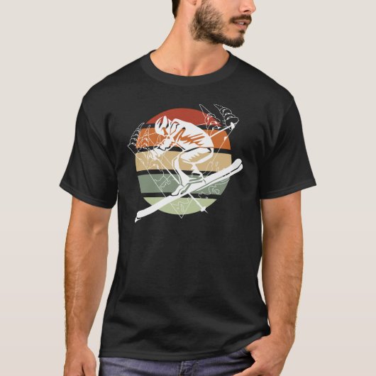 Vintage Skifahrer T-Shirt (Vorderseite)