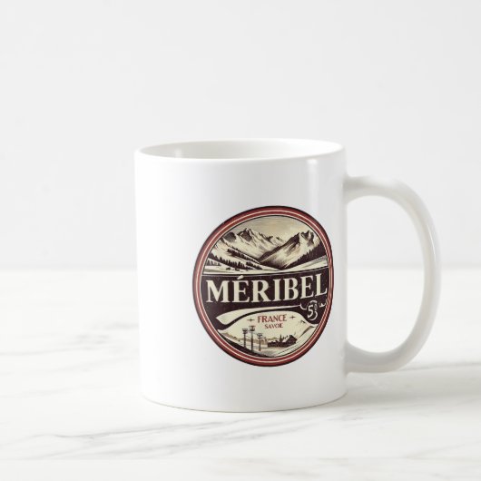 Vintage Skifahrt Méribel Kaffeetasse (Rechts)