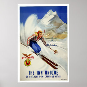 Vintage Skiflugreise Poster