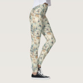 Vintage Skihütten in weichen Pastelln Leggings (Rechts)