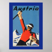 Vintage Skiing in Austria Poster (Vorne)