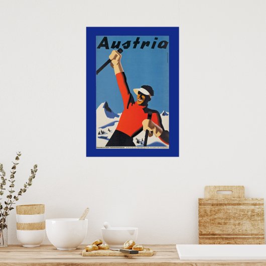 Vintage Skiing in Austria Poster (Küche)