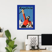 Vintage Skiing in Austria Poster (Heimbüro)