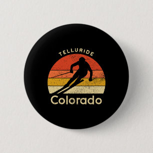 Vintage-Skiing Telluride Colorado Berg Button