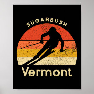 Vintage Skilift Sugarbush Vermont Mountain Poster
