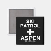 Vintage-Skipatrouille Aspen  Magnet (Vorderseite/Rückseite)