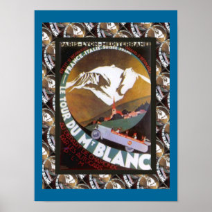 Vintage-Skiplakat, Frankreich, Tour de Mont Blanc Poster